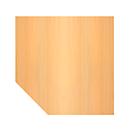 Trapezplatte JENA, Stützfuß, B 1200 x T 1200 x H 720 mm, Gestell verchromt, Buche-Dekor