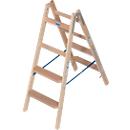 Trapladder Krause, dubbelzijdig, TRBS 2121-2, met emmerhaak, 2 x 4 stappen/longen, hout