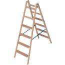 Trapladder Krause, dubbelzijdig, TRBS 2121-2, met emmerhaak, 2 x 6 stappen/longen, hout