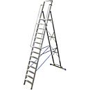 Trapladder, met groot platform, aluminium, met 12 treden