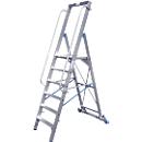 Trapladder, met groot platform, aluminium, met 4 treden