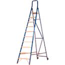 Trapladder, met wieltjes, 10 treden