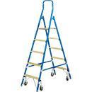 Trapladder, met wieltjes, 4 treden