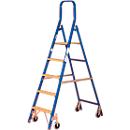 Trapladder, met wieltjes, 5 treden