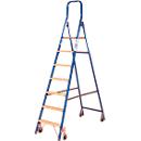 Trapladder, met wieltjes, 7 treden
