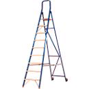 Trapladder, met wieltjes, 9 treden