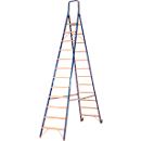 Trapladder Multicolour, dubbelzijdig begaanbaar, 2x11 treden, 1 platform