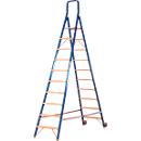 Trapladder Multicolour, dubbelzijdige toegang, 2x9 treden, 1 platform