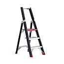 Trapladder Professional Topline, eenzijdig, aluminium, 3 treden, zwart