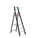 Trapladder Professional Topline, eenzijdig, aluminium, 6 treden, zwart