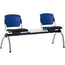 Traversenbank, 2-Sitzer, m. Tischpl., blau/alugrau