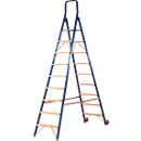 Tredenladder Multicolor, dubbelzijdig begaanbaar, 2x8 treden, 1 platform