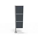 Trennwand Silent Office, 3 Elemente, H 2000 mm, dunkelgrau