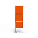 Trennwand Silent Office, 3 Elemente, H 2000 mm, orange