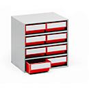 TRESTON 0830 8-drawer chest, 8 drawers, P 300 mm, red