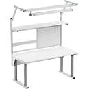 Treston Arbeitstischsystem QuatreX, elektrisch höhenverstellbar, Melaminplatte, B 1836 x T 900 x H 710–1210 mm, 300 kg, hellgrau