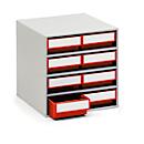TRESTON Schubladenmagazin 0840, 8 Schubladen, T 400 mm, rot