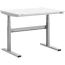 Treston TED Arbeitstisch M900, B 1100 x T 800 mm, elektrisch höhenverstellbar, T-Fuss, lichtgrau RAL 7035