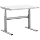 Treston TED Arbeitstisch M900 ESD, B 1100 x T 800 mm, elektrisch höhenverstellbar, T-Fuß, hellgrau RAL 7035