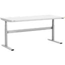Treston TED werktafel M1500 ESD, B 1800 x D 800 mm, elektrisch in hoogte verstelbaar, T-voet, lichtgrijs RAL 7035