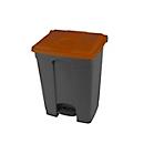 Tretabfalleimer Probbax, Volumen 70 l, mit Deckel, L 495 x B 412 x H 673 mm, Kunststoff, braun-dunkelgrau