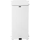 Tretabfalleimer Rubbermaid® Defenders®, rechteckig, Volumen 49 l, selbstschließender Deckel, Stahl verzinkt, weiß