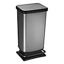 Treteimer Rotho PASO, 40 l, rechteckig, geruchsdicht, Kunststoff (BPA-frei), carbon metallic