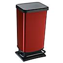 Treteimer Rotho PASO, 40 l, rechteckig, geruchsdicht, Kunststoff (BPA-frei), rot metallic