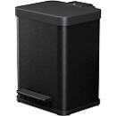 Tretmülleimer Hailo Duo Plus M, 2 x 9 l, rechteckig, Stahlblech, schwarz