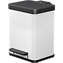 Tretmülleimer Hailo Duo Plus M, 2 x 9 l, rechteckig, Stahlblech, weiß