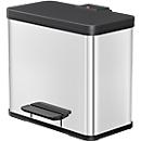 Tretmülleimer Hailo Trio Plus L, 3 x 9 l, rechteckig, aus Edelstahl