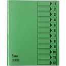 Trieur avec couverture de protection bene, format A4, 12 compartiments, vert intense