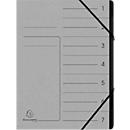 Trieur organisateur Exacompta, format A4, fermeture élastique, carton, 7 compartiments, gris