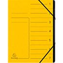 Trieur organisateur Exacompta, format A4, fermeture élastique, carton, 7 compartiments, jaune
