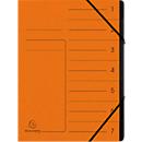 Trieur organisateur Exacompta, format A4, fermeture élastique, carton, 7 compartiments, orange