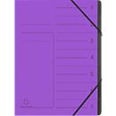 Trieur organisateur Exacompta, format A4, fermeture élastique, carton, 7 compartiments, violet