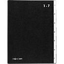 Trieur PAGNA, pour format A4, numéroté, 7 compartiments, Carton Manila, noir