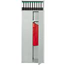 Tringle de penderie pour rayonnage modulaire 500 T PROGRESS Kerkmann, avec tablette, l. 750 x P 400 mm, acier galvanisé