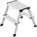 Trittleiter Hailo D60 StandardLine, 2 x 2 Stufen, bis 150 kg, klappbar, Anti-Rutsch-Füße, Aluminium & Kunststoff, B 410 mm