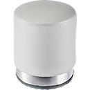 Türstopper, rund, mit Gummikappe, Ø 85 x H 100 mm, Edelstahl gebürstet, edelstahlfarben/grau