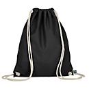 Turnbeutel TEXXILLA, als Rucksack nutzbar, naturfarbene Kordeln, OEKO-TEX® STANDARD 100, L 380 x B 460 mm, Fairtrade-Baumwolle, schwarz
