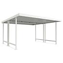 Überdachungssystem Modell Leipzig, doppelseitig, Grundeinheit, B 4300 mm, grauweiß