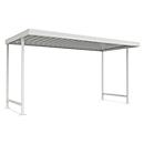 Überdachungssystem Modell Leipzig, einseitig, Grundeinheit, T 2200 mm, B 4300 mm, grauweiß