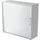 ULM cross shutter cabinet, 3 AA, shutters aluminium silver, W 1200 x D 400 x H 1100 mm, luminous grey