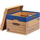 Umzugskarton SmoothMove Prime, 2-lagige Wellenpappe, abnehmbarer Deckel, Beschriftungsfeld, H 287 x B 380 x T 430 mm, 47 L, 10 Stück, braun