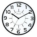 UNILUX Pop Wanduhr mit leisem Quarz-Uhrwerk, Ø 30 cm, ABS-Kunststoffrahmen, schwarz