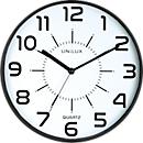 Unilux POP Wanduhr schwarz, Durchmesser: 30,5 cm, Quarzuhrwerk, leise schleichende Zeiger, Batterie inklusive