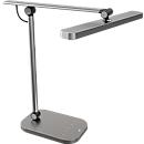 Unilux PURELINE LED-bureaulamp, dimbaar, 3000K/4000K/5700K, lichtsterktesensor, scharnierarm, metaalgrijs