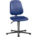 Unitec ESD-werkstoel met glijders, stof, Duotec blauw