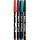 Universal marker pen, M, WP, assorted, set of 4